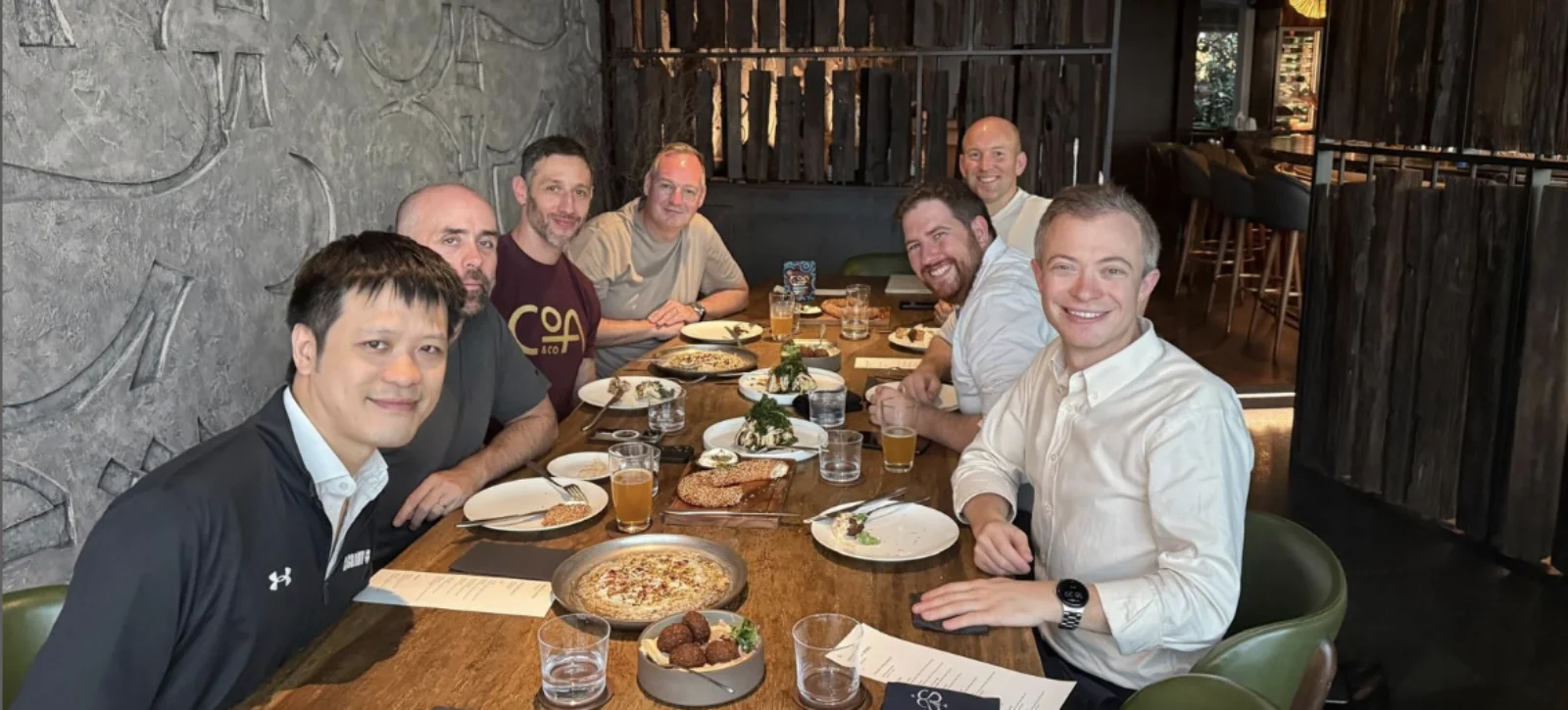 Founders sharing a meal at the FTW Investment Climate Dinner in Singapore